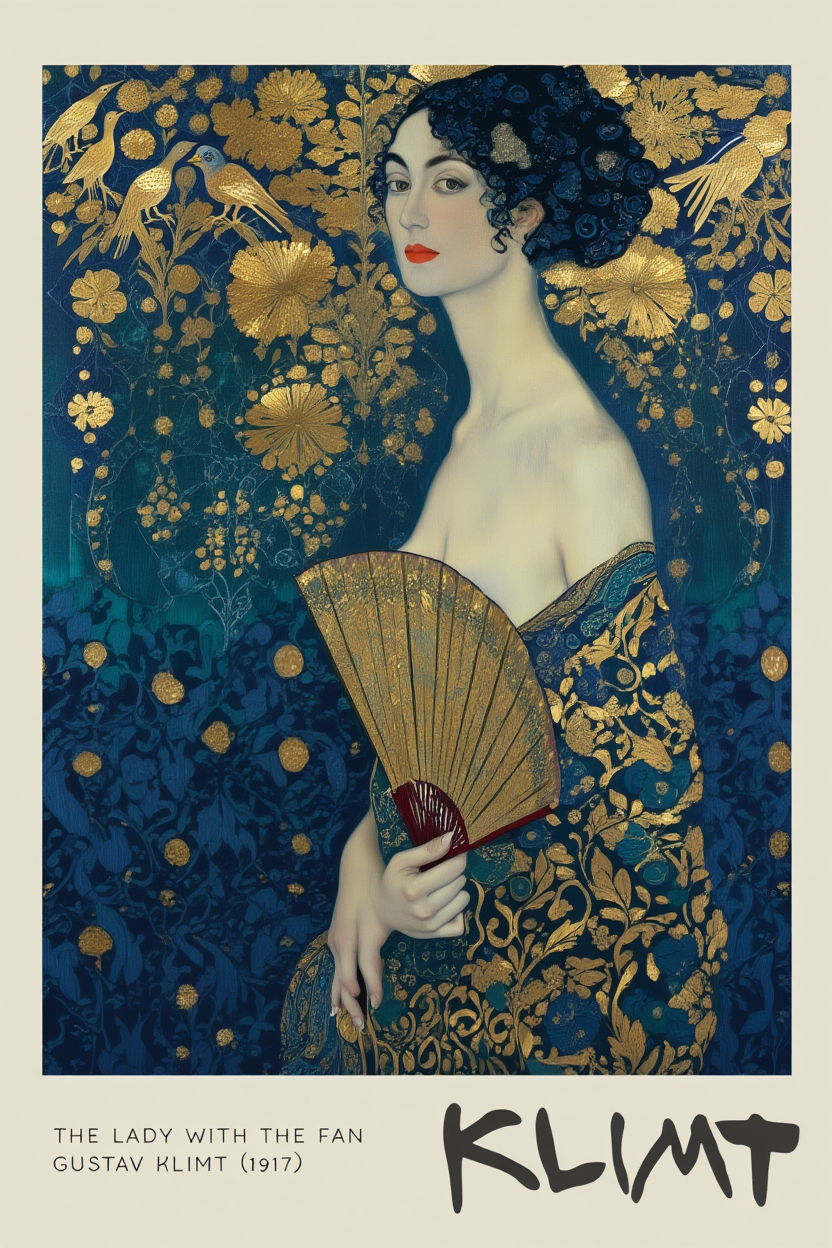 Gustav Klimt Modern Art Print Set – 4 Decorative Golden Wall Prints | Stylish Gallery Wall Décor for Home & Office