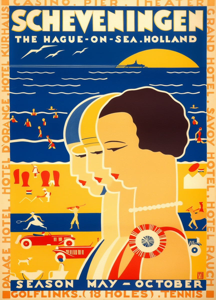 The Hague-On-Sea, Holland – Louis Kalff (1930) | Vintage Travel Art Poster