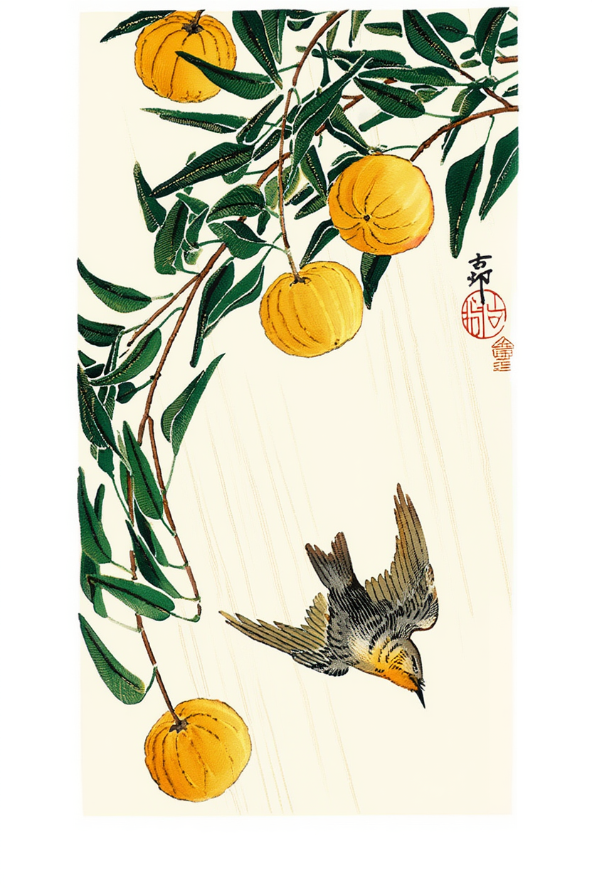 Ohara Koson - Tidlig sommers regnplakat