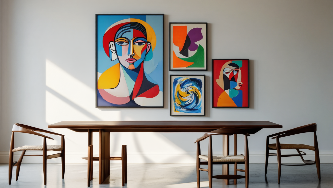 Picasso & Matisse Abstract Collection – Living Room Set of 4