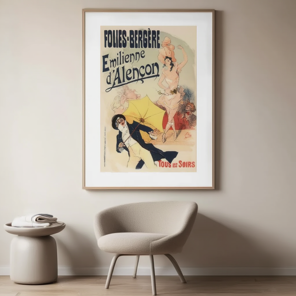 Folies Bergère Poster by Jules Chéret – Belle Époque Paris Cabaret Art Print