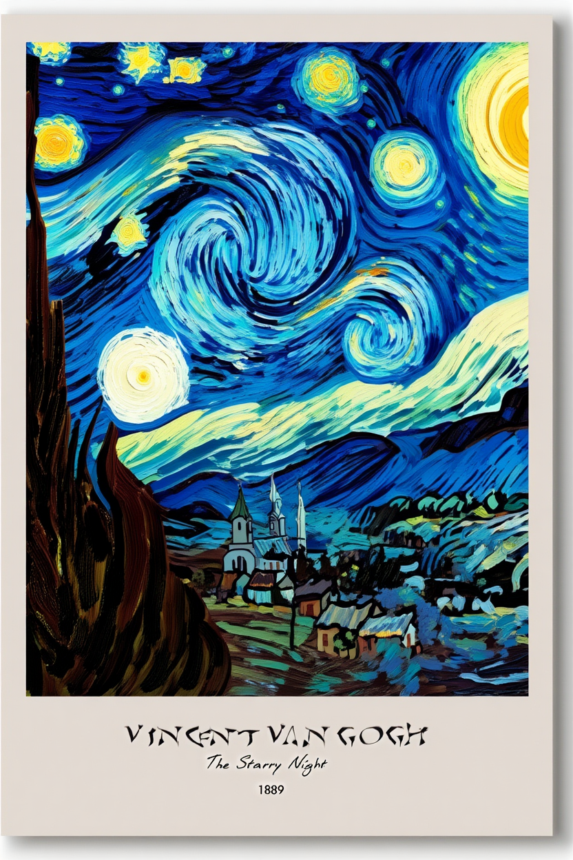 Van Gogh Art Collection – 4 Vibrant Prints for Your Home