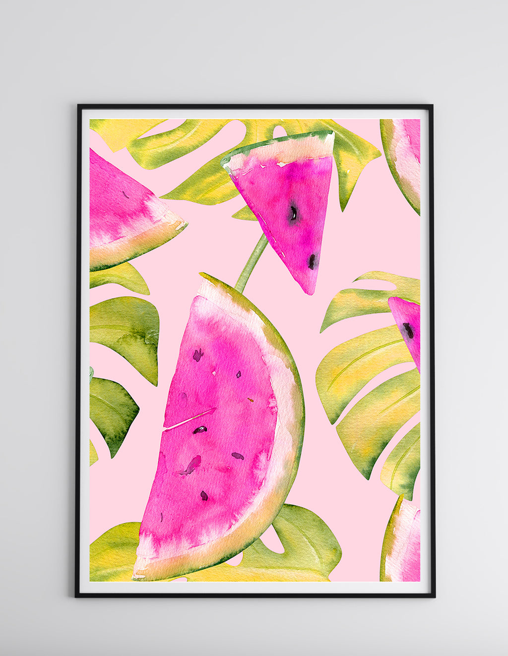 Modern Pink Watermelon Botanical Wall Art