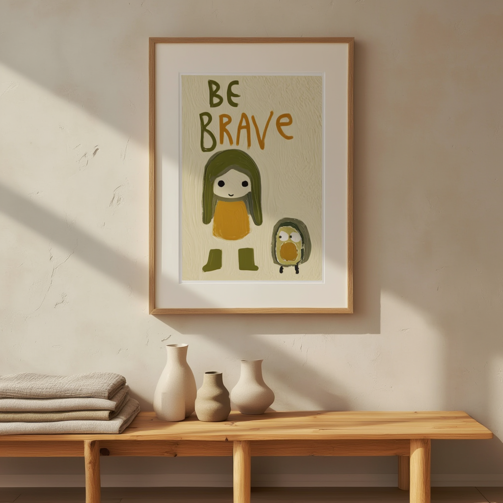 Be Brave – Minimalist Kids Wall Art Print