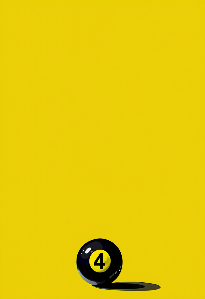 Yellow Black Pool Ball – Number 4 – Minimalist Wall Art Print