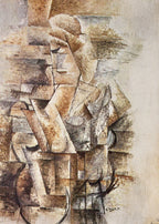 Portrait of a Woman by Georges Braque – Vintage Cubist Figurative Wall Art Print - Hakyarts