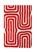 Red Abstract Wall Art Set of 2 – Geometric Maze & Crimson Horizons Modern Prints