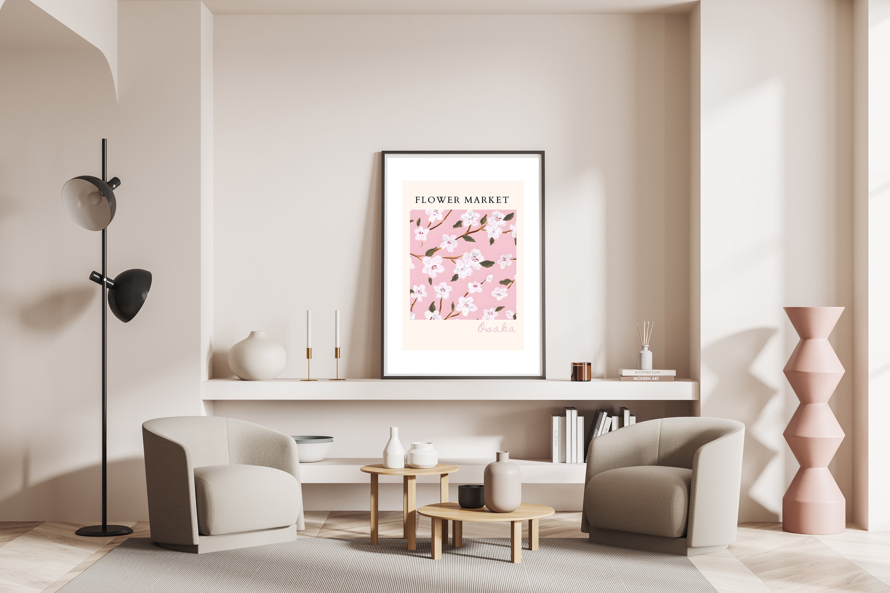 Flower Market Osaka Pink Floral Whispers