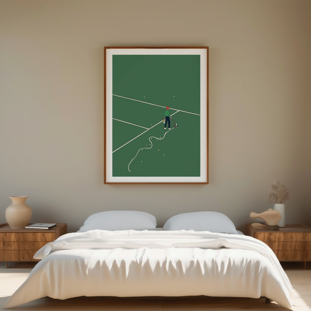 On the Field – Green Minimalist Art Print