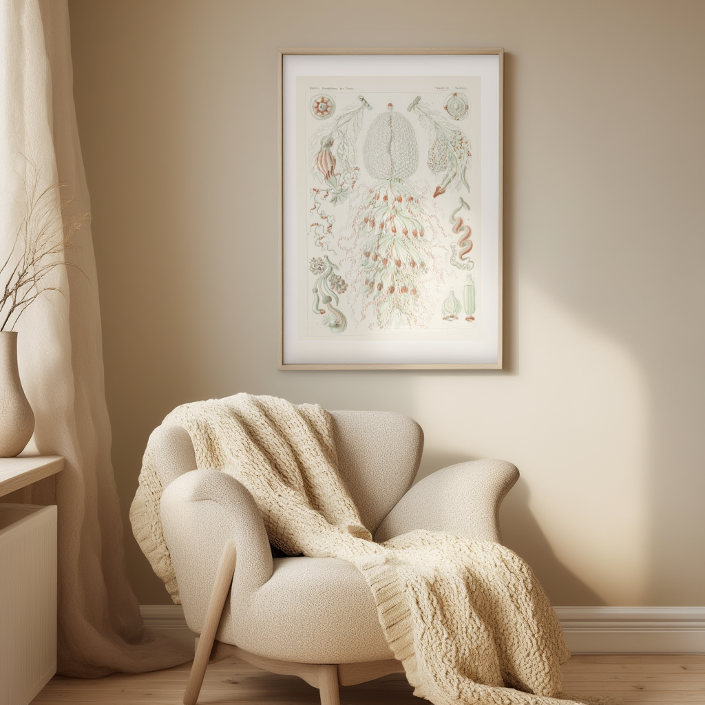 Siphonophorae “Staatsquallen” by Ernst Haeckel – Scientific Marine Biology Art Print