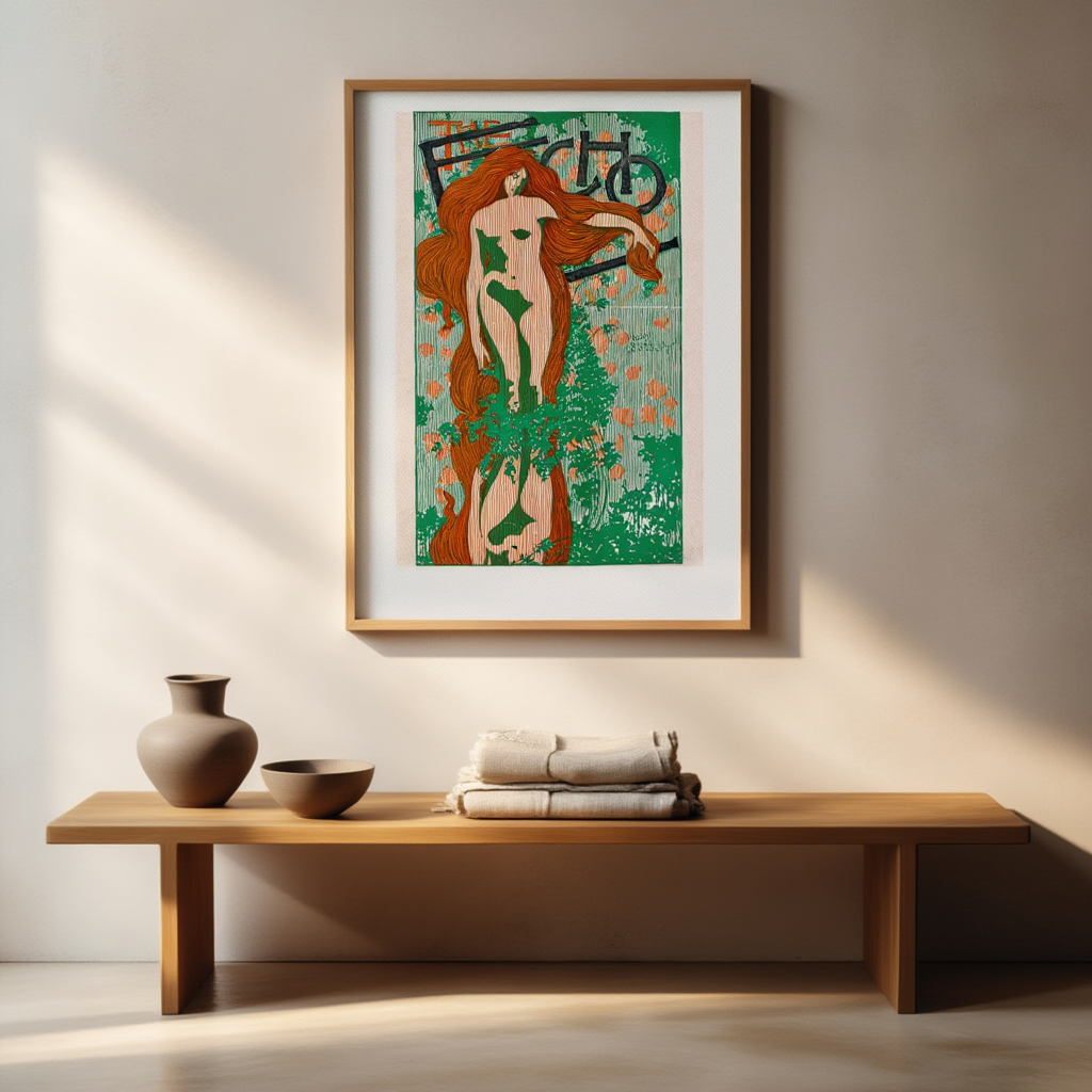Jungle Woman – Vintage Tropical Poster Print  Wall Art
