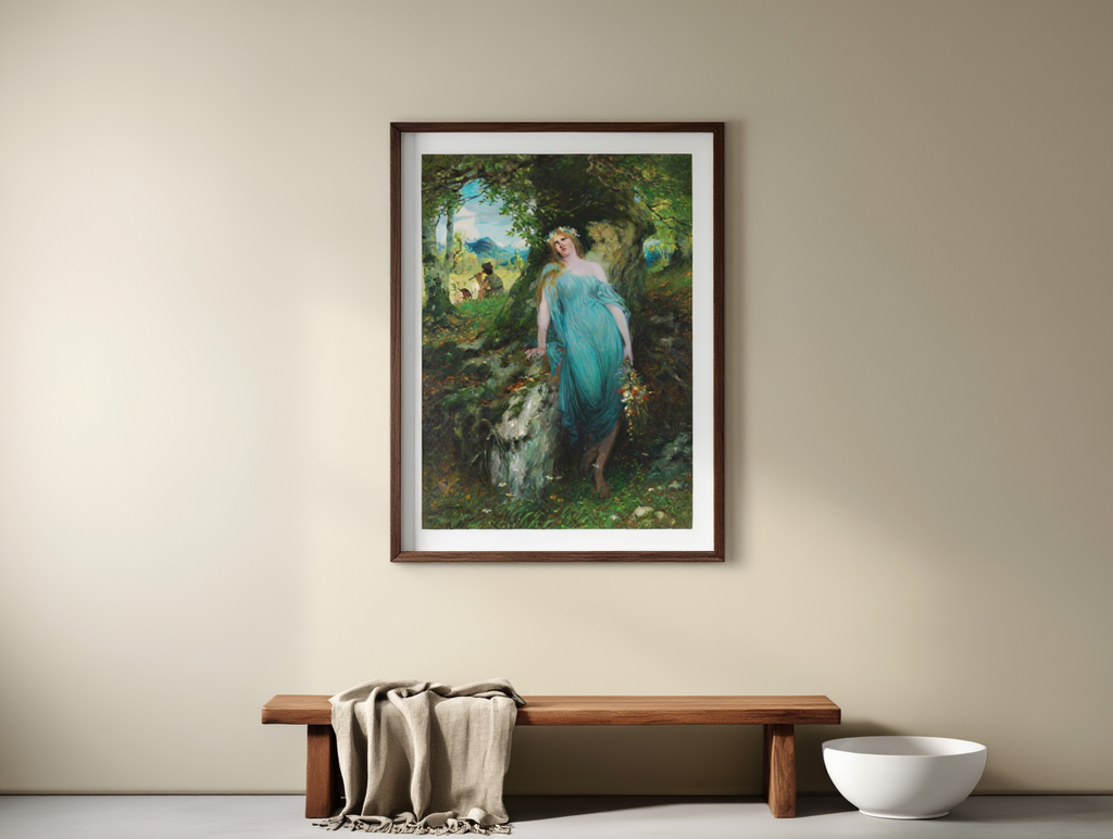 Wood Nymph and Shepherd – Ferdinand Leeke (1905) | Mythological Art Print