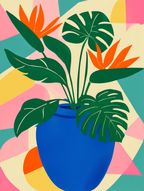 5 Geometric Vase & Wildflower Prints – Modern Minimalist Wall Art for Living Room, Kitchen & Office Decor - Hakyarts