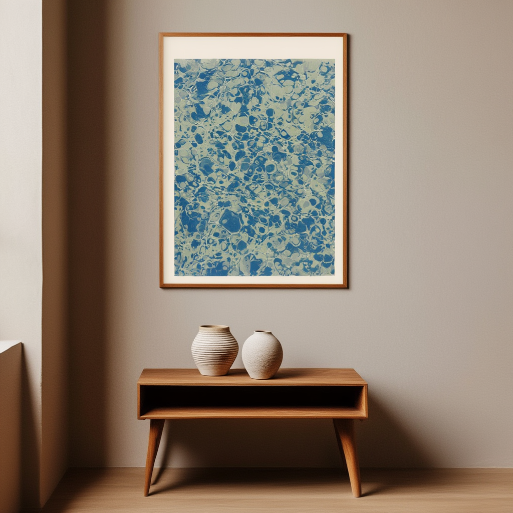 Steinmarmorpapier (Wanda-Marmor) by A. Nees & Co. – Vintage Marbled Art Print