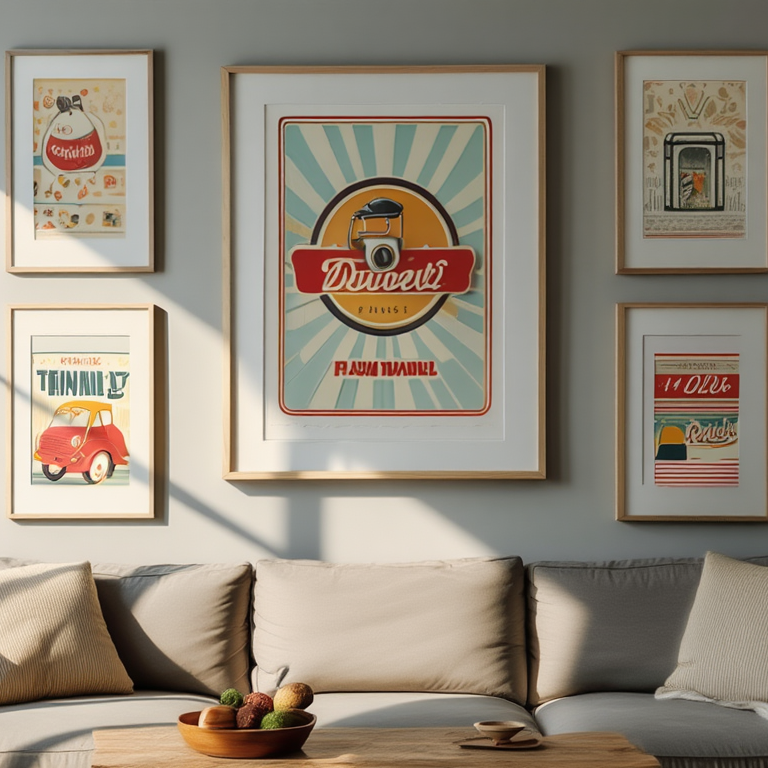Retro Revival – 5-Piece Vintage Wall Art Set
