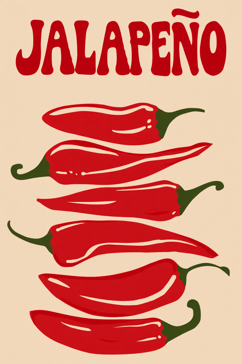 Modern Red Pepper Posters – Minimalist Kitchen Decor
