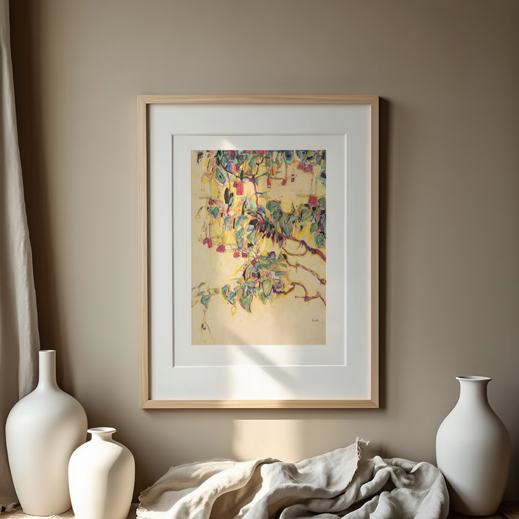 Egon Schiele – Sonnenbaum Poster | Expressionist Landscape Wall Art Print