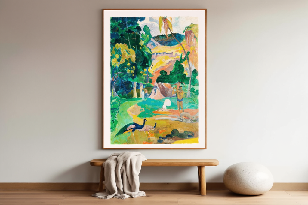 Paul Gauguin - Matamoe 'Død'-landskab med påfugle | HakyArts