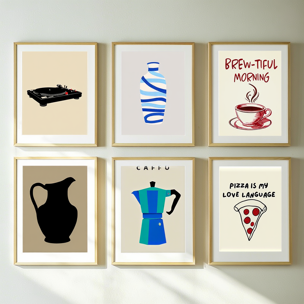 Modern Gallery Wall Collection – 6 Contemporary Art Prints