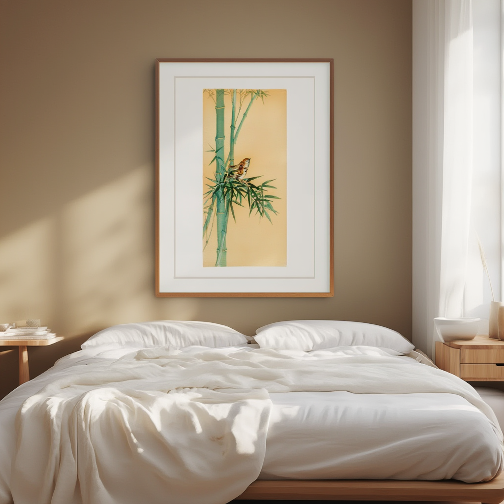 Ohara Koson - Sparrows on Bamboo Tree Plakat