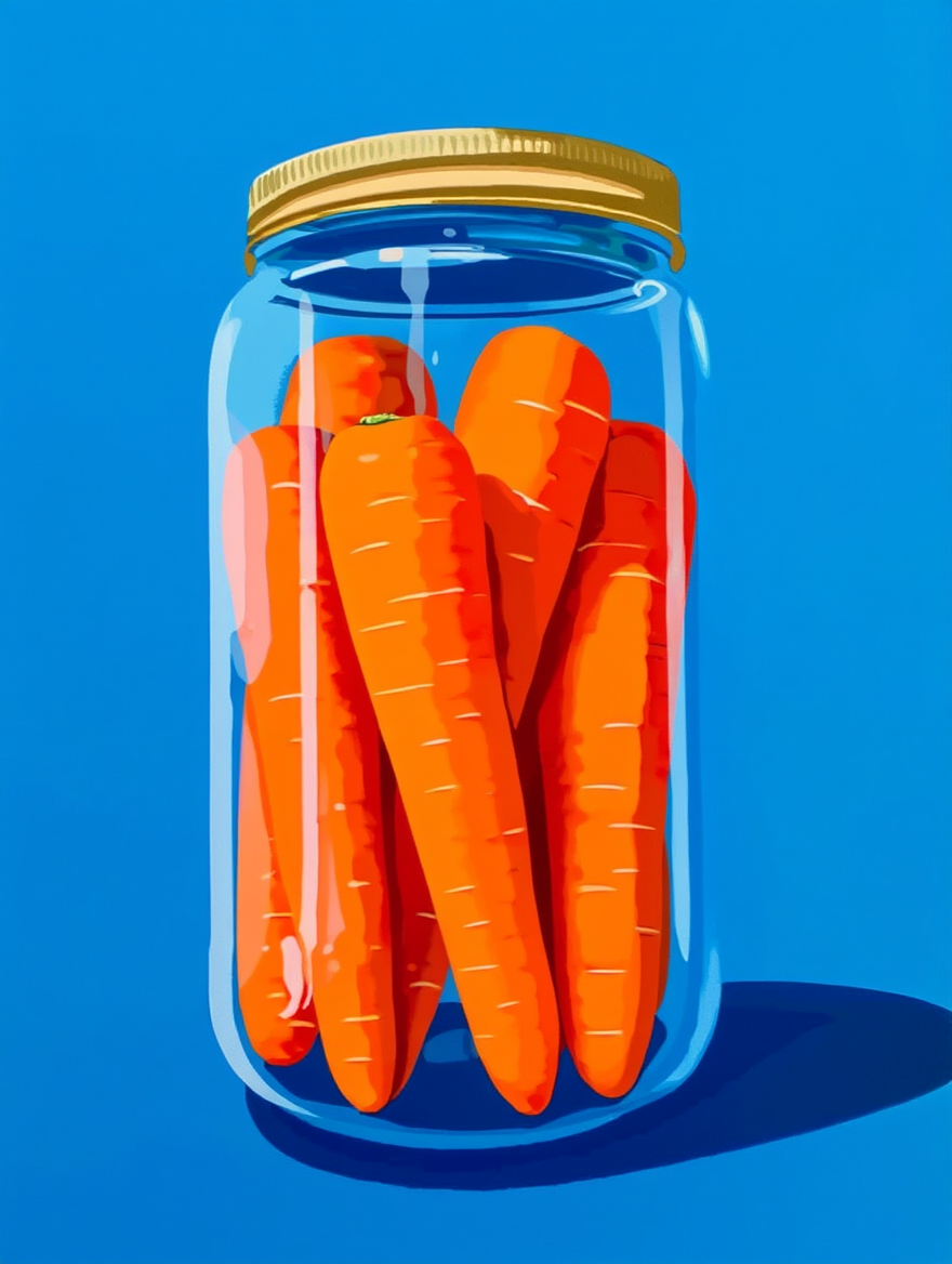 Pop Art Carrots Jar – Vibrant Kitchen Wall Art Print