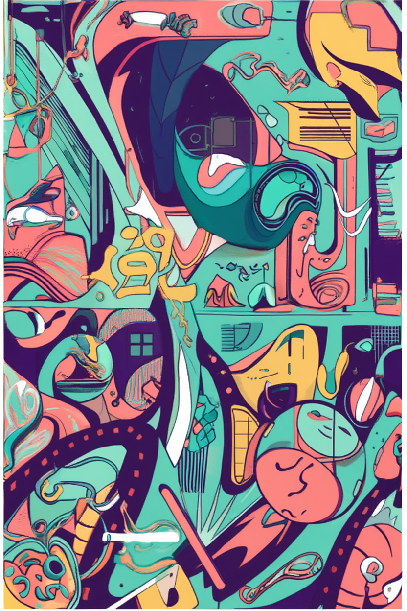 Colourful Illustrative – Minimalist Art Print for Contemporary Interiors)