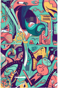 Colourful Illustrative – Minimalist Art Print for Contemporary Interiors)