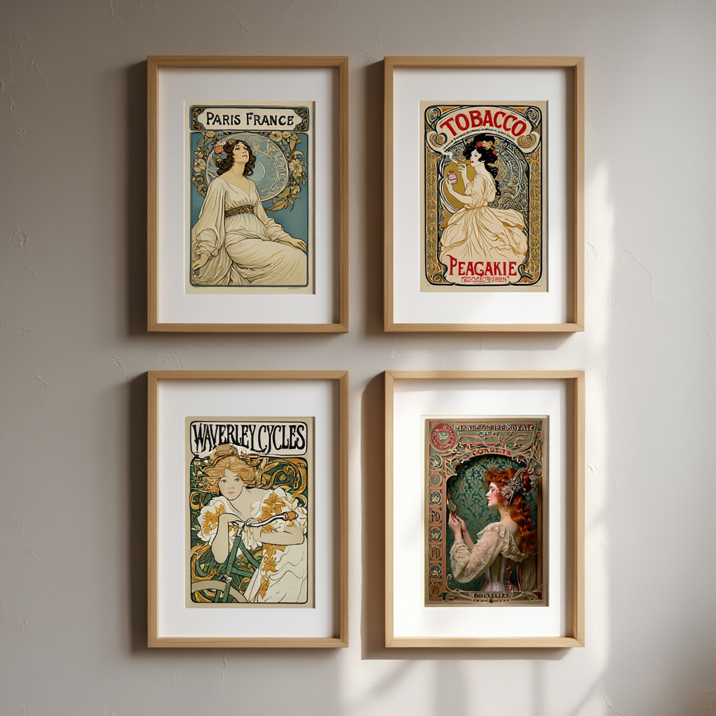 Art Nouveau Masterpieces – Alphonse Mucha 4-Prints