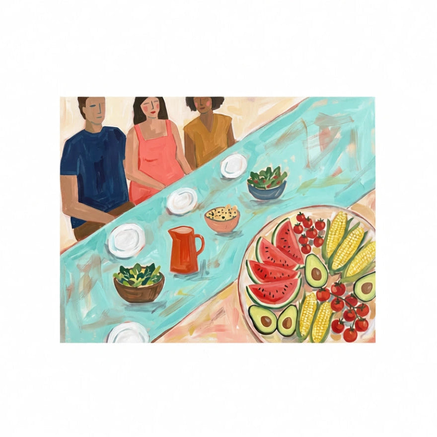 Canvas Print Fruit Platters Buffet | Contemporary Still Life Wall Art