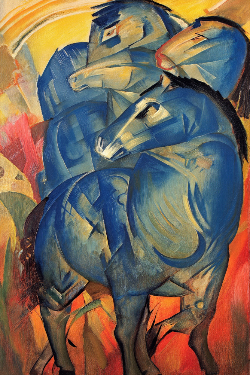 Blue Horse by Franz Marc – Expressionist Animal Art Print - Hakyarts