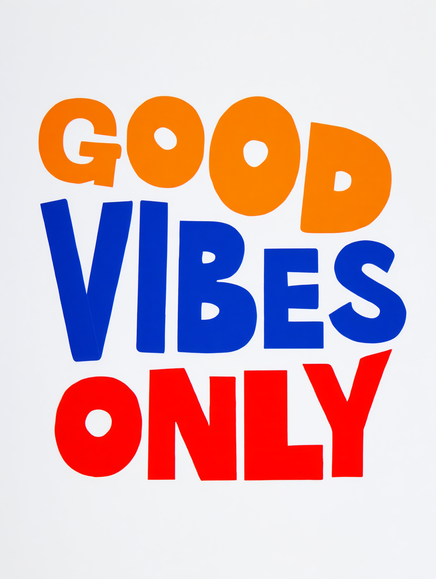 Colourful Electric Blue – Good Vibes 5-Prints
