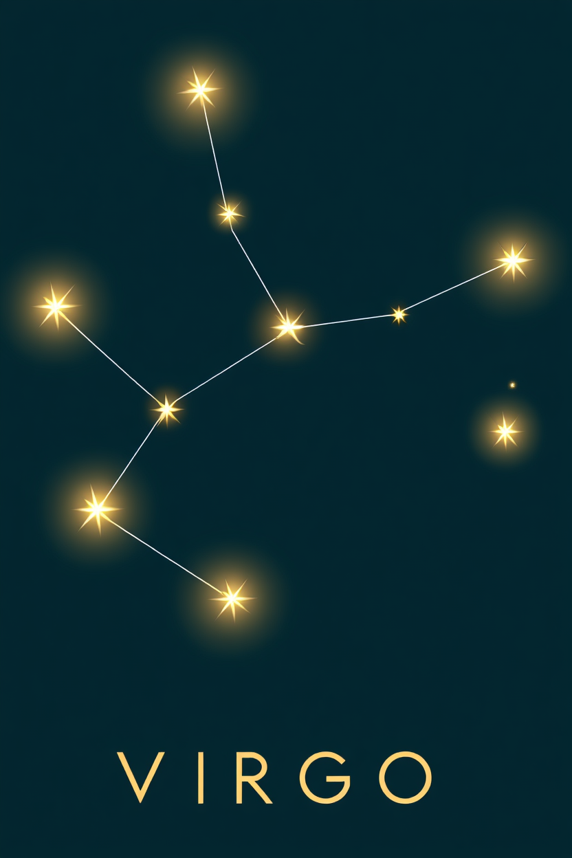 Star Sign Virgo Poster | Personal Zodiac Wall Art Print