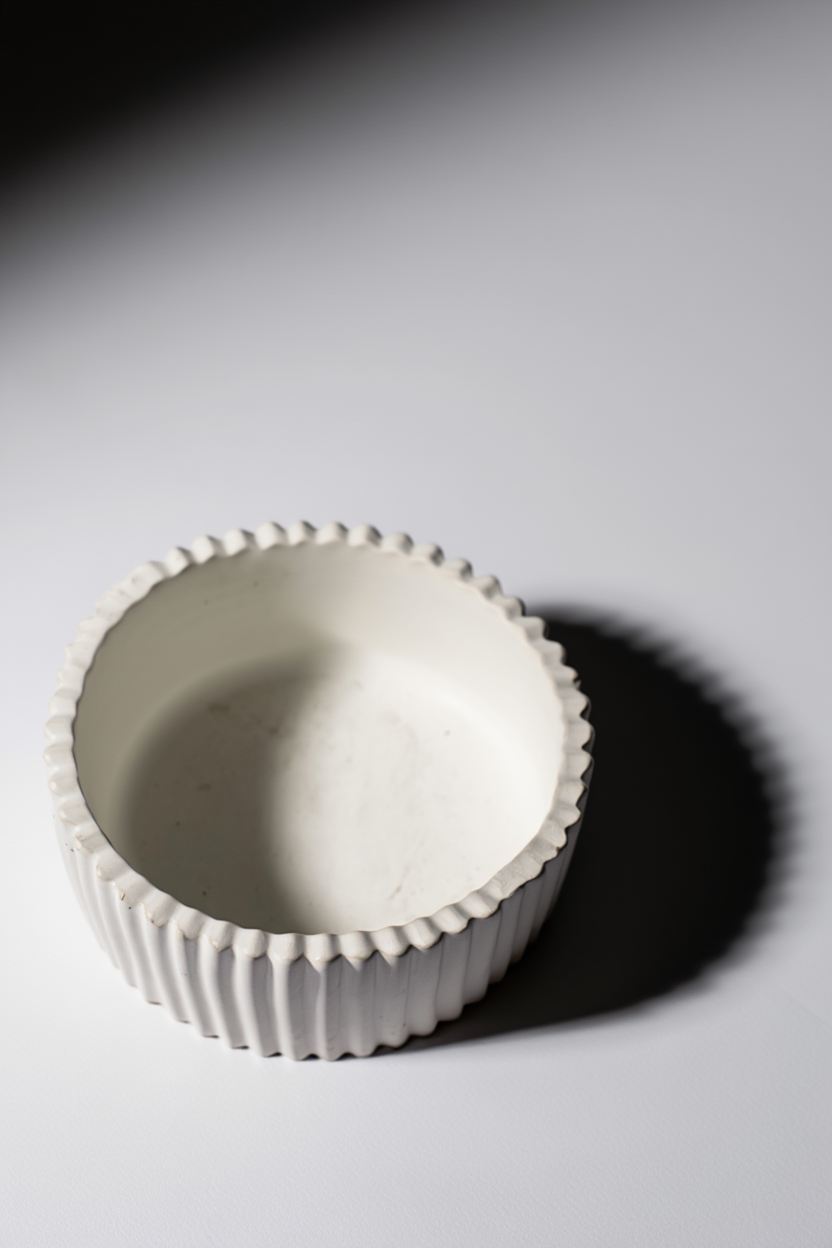 Minimalist Short Striped  Storage Box – White Cream  Home Decor