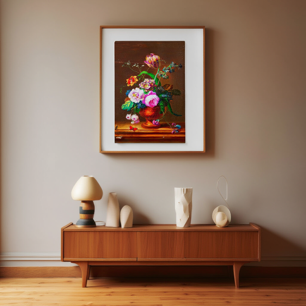 Flower Still Life in Vase – Johann Baptist Drechsle (1805) | Classic Botanical Art Print