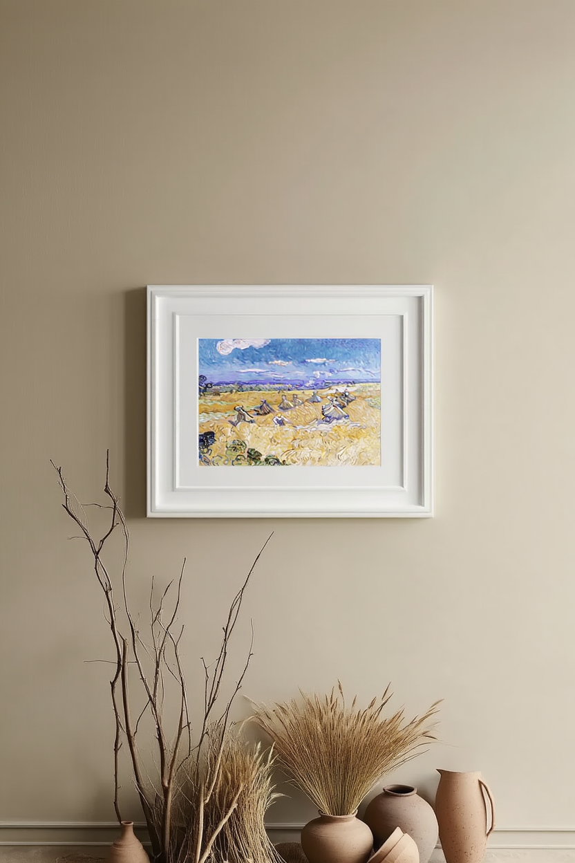 Vincent Van Gogh - Wheat Stacks with Reaper