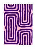 Geometric Maze Bold Purple Abstract Art Poster