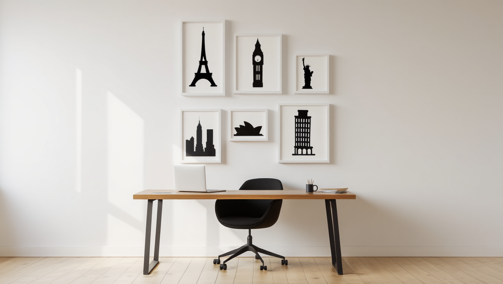 Famous Landmarks Silhouette Collection – Dining Room Set of 6