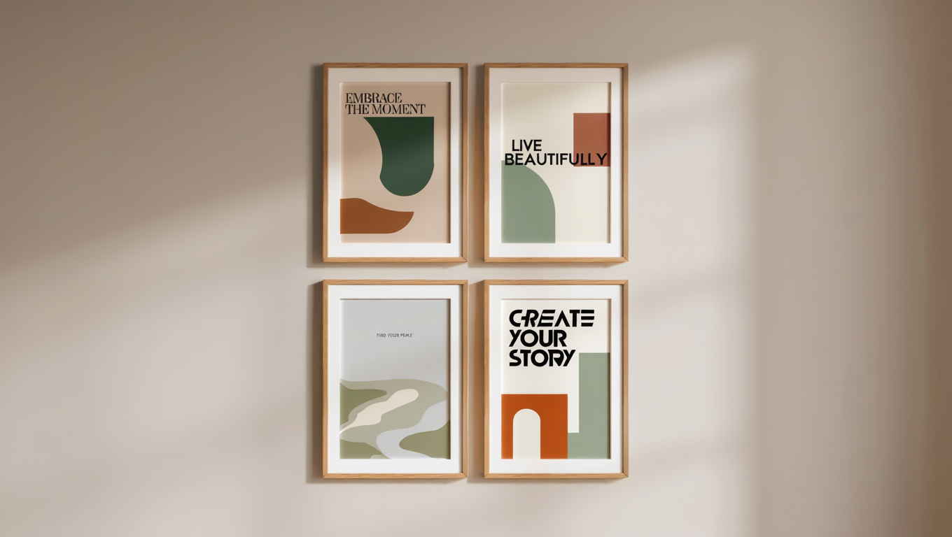 Everyday Affirmations – 4 Modern Typography Prints