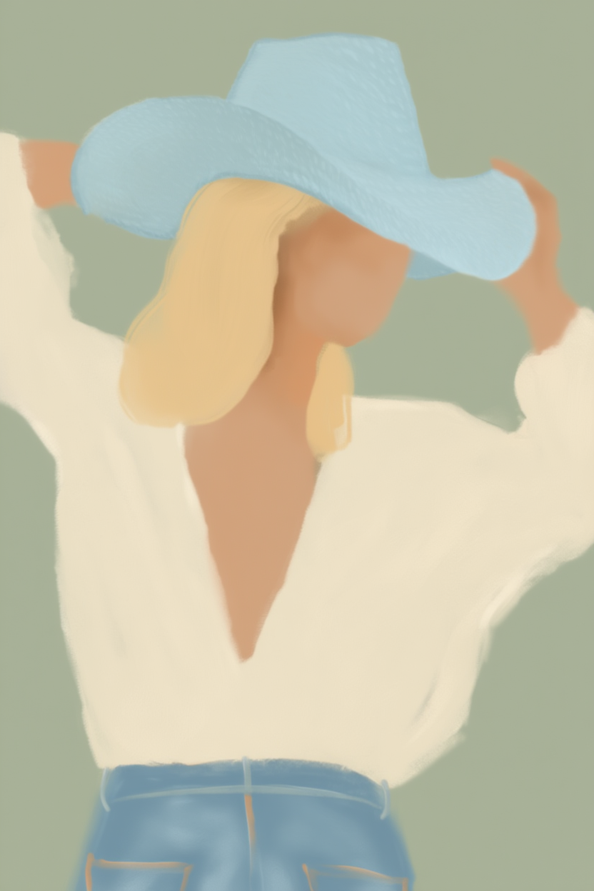 Elegance in a Hat – Figurative Woman Art Print