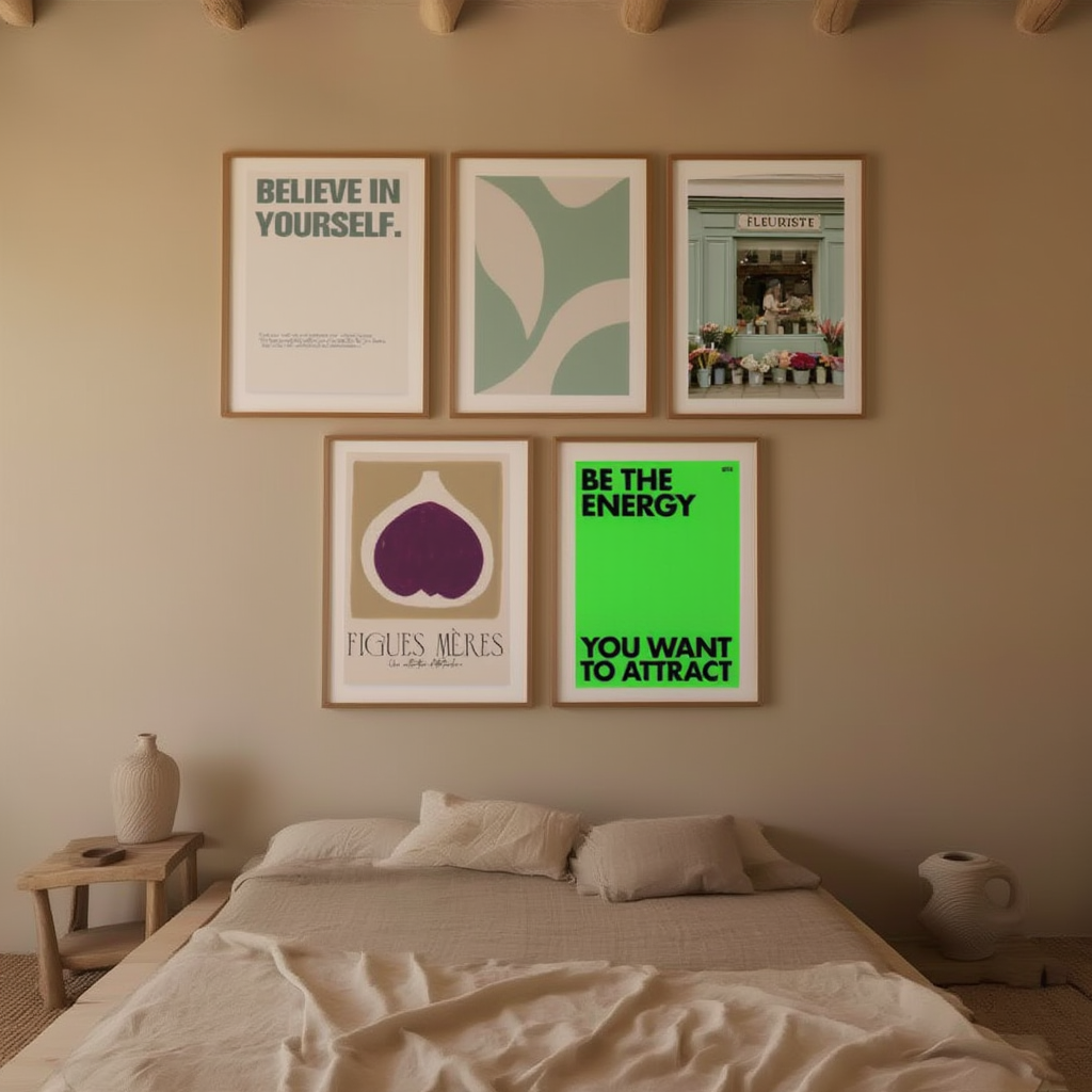 Geometric Abstract Positivity – Green Tones - Hakyarts