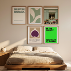 Geometric Abstract Positivity – Green Tones - Hakyarts