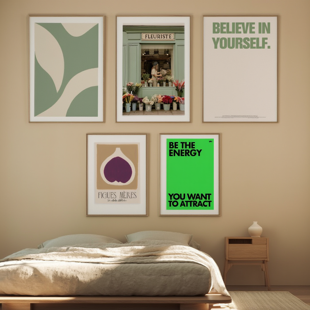 Geometric Abstract Positivity – Green Tones - Hakyarts