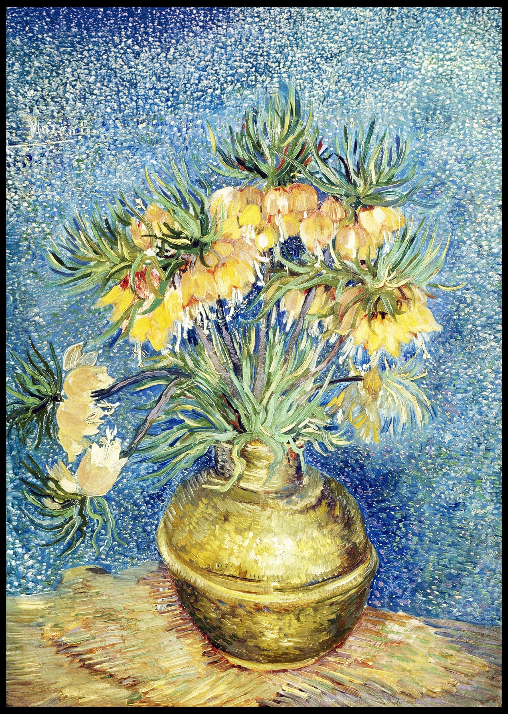 Imperial Fritillaries in a Copper Vase