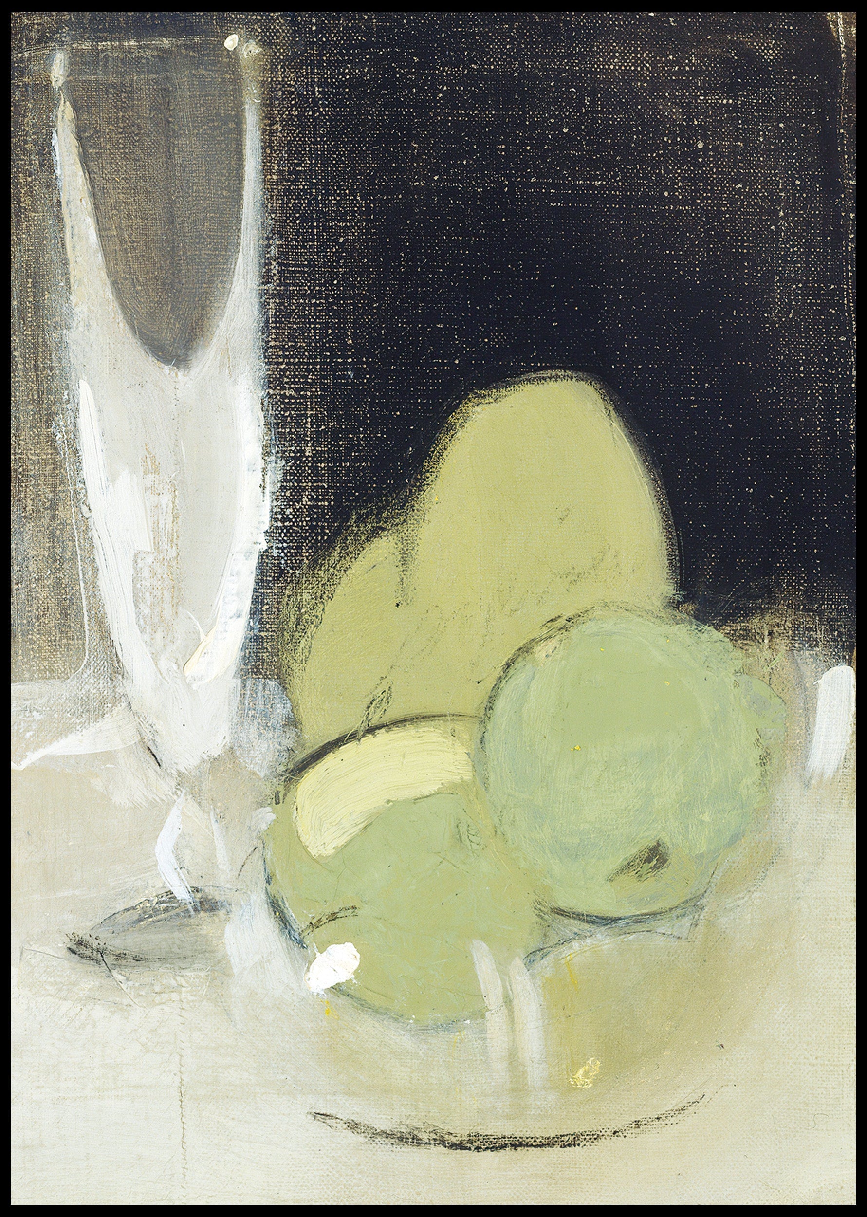 Helene Schjerfbeck - Green Apples and Champagne Glass
