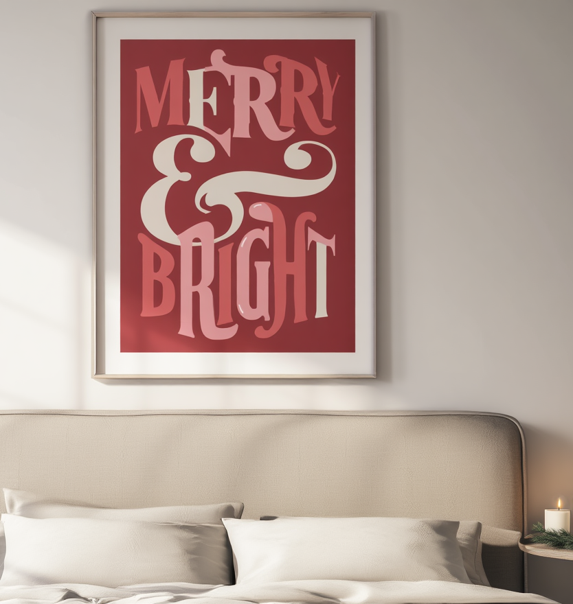 Merry & Bright – Christmas Poster