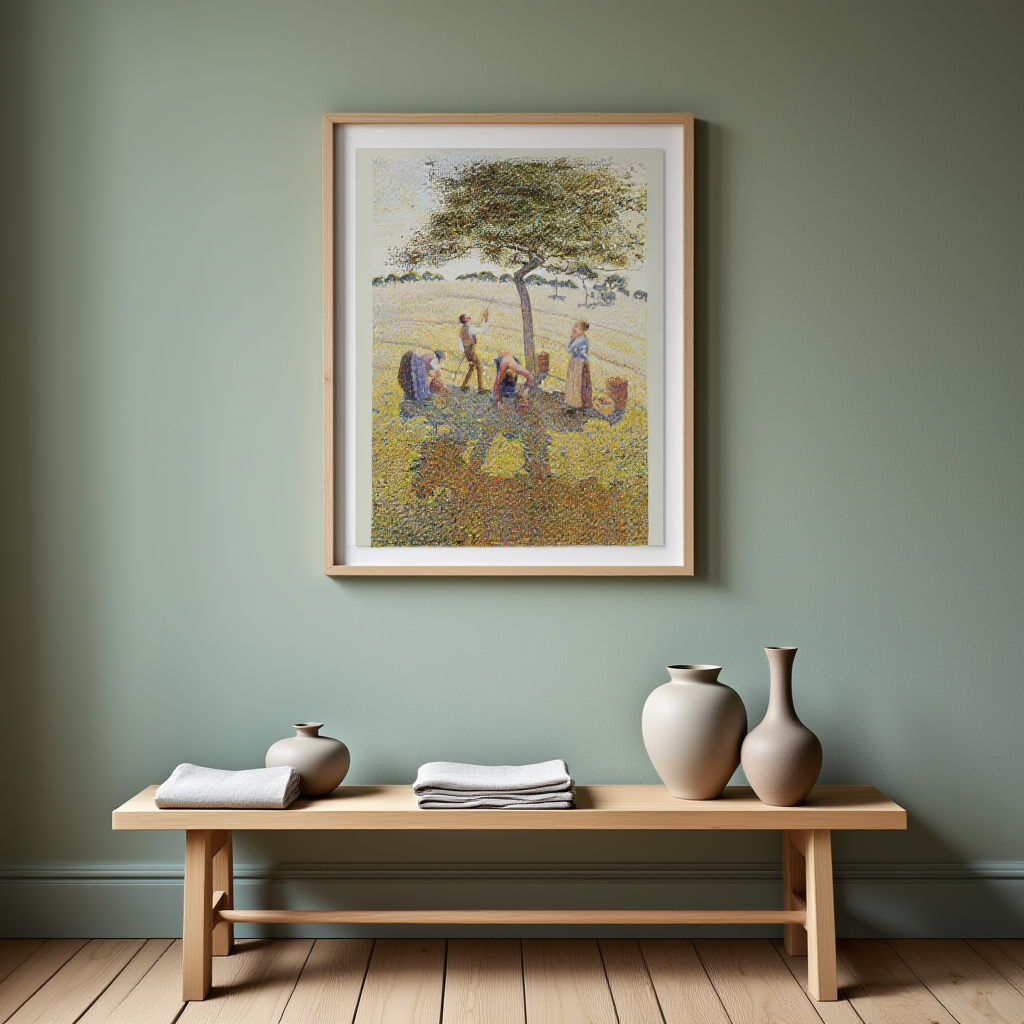 Apple Harvest by Camille Pissarro (1888) – Vintage Impressionist Landscape Art Print