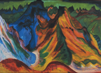 The Mountains Weissfluh and Schafgrind – Ernst Ludwig Kirchner Poster | Expressionist Alpine Landscape Art Print - Hakyarts