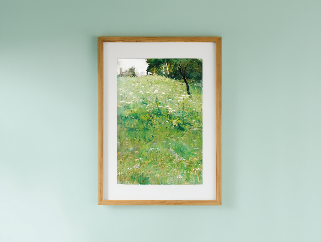 Meadow with Flowers Art Print – Colorful Floral Landscape Poster