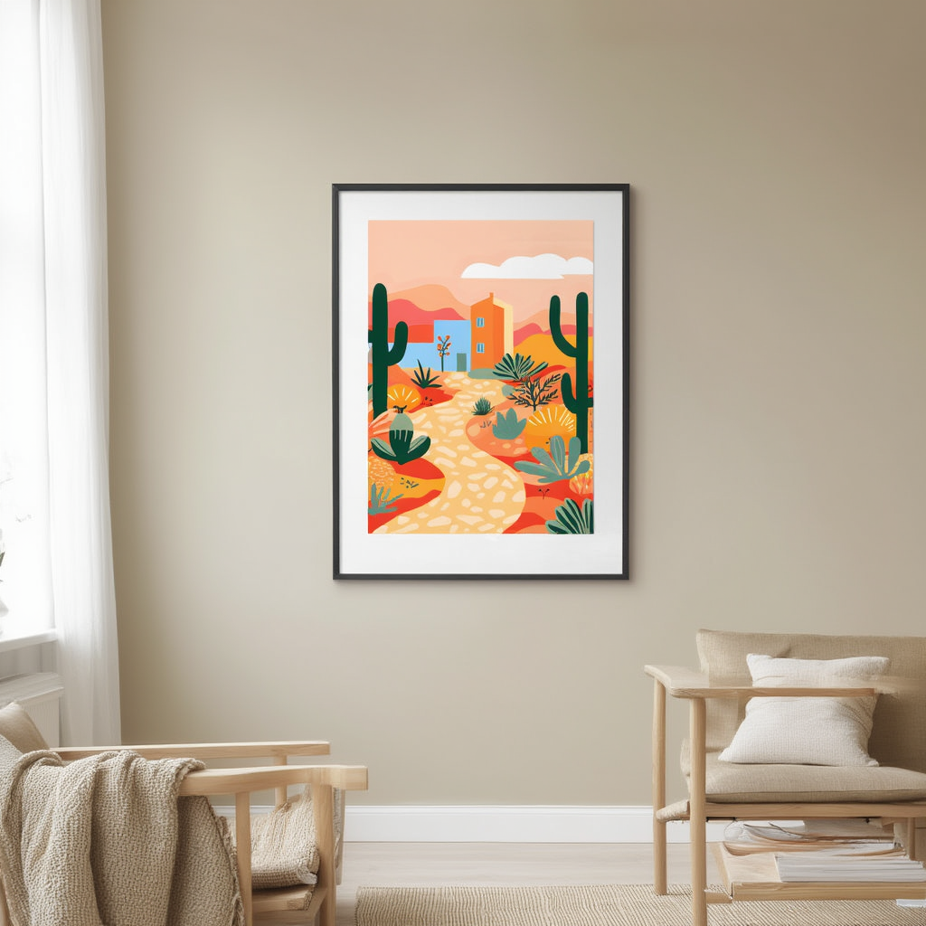 Orange Desert Boho Poster