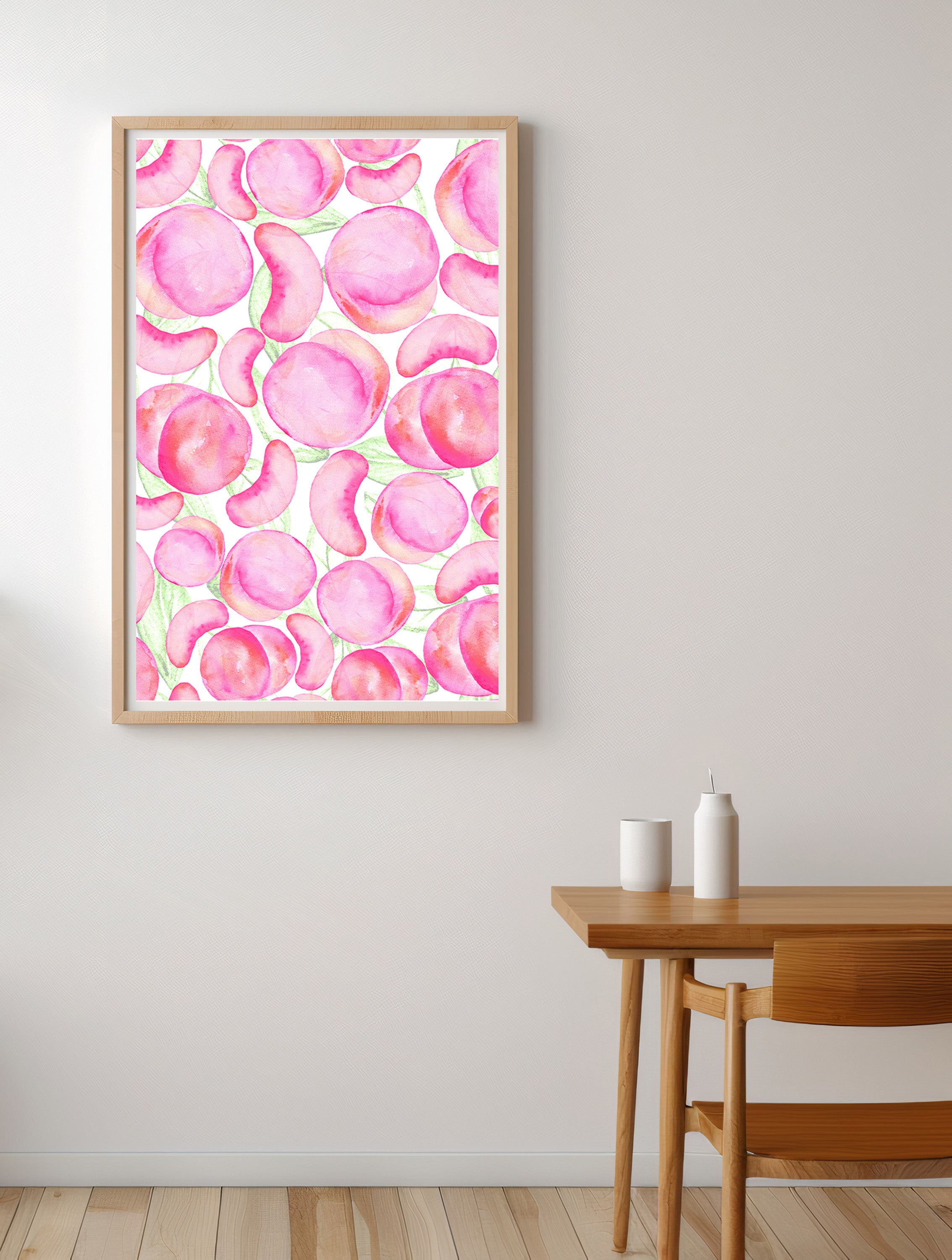 Shabby Chic Pink Flower Wall Poster – Romantic Floral Home Decor Print